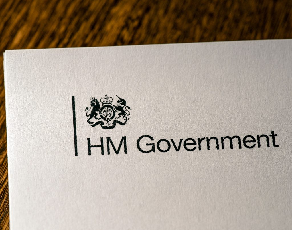 HM Govt logo on white paper