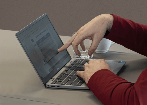 Pointing at a computer screen