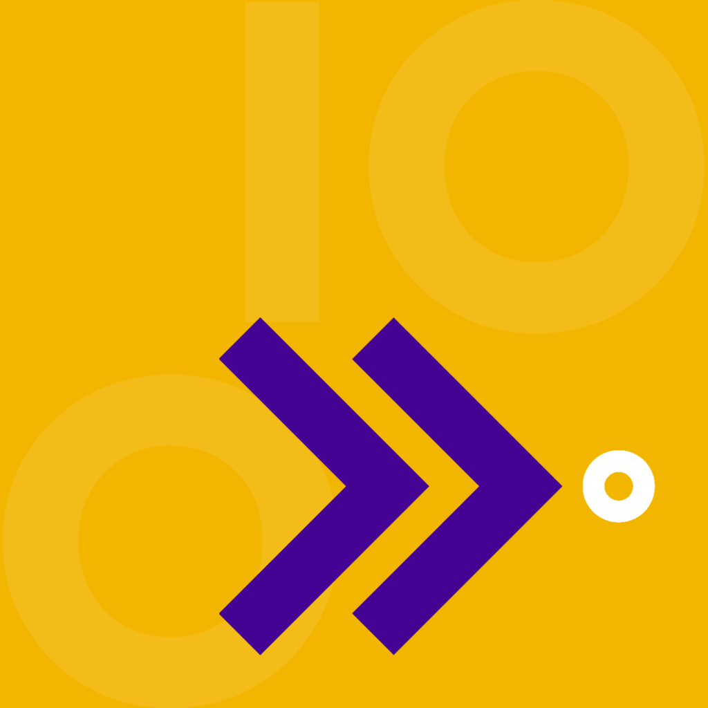 Yellow square with a purple arrow