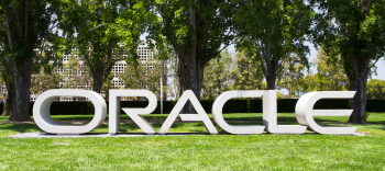 Oracle logo with trees behind