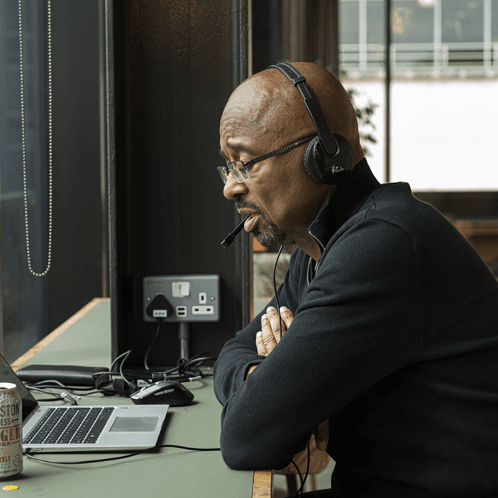 Man working at a laptop
